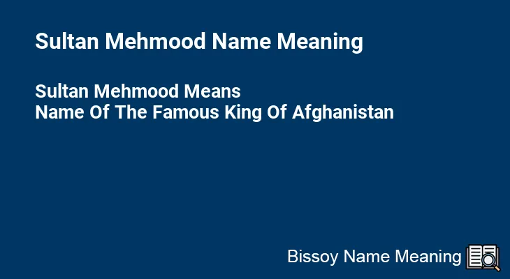 Sultan Mehmood Name Meaning